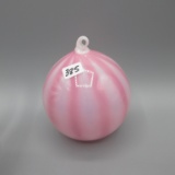 Fenton rosalene Intaglio Rib Optic ornament-6