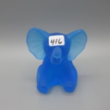 Fenton blue satin elephant