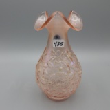 Fenton pink Carnival vase-7