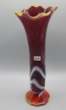 Art Glass ruby slag vase-12