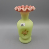 Fenton rose burmese pinch vase-7