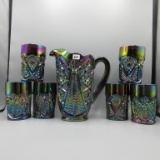 L.E. Smith 7 piece Carnival water set