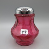 Fenton cranberry Coin Dot sugar shaker-4.5