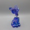 Fenton Blue Irid. Happy Kitty