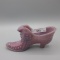 Fenton Raspberry Hobnail Shoe