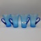 4 Fenton Celeste Blue Stretch Cups