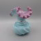 Fenton Lilac Cased Turquoise Wavecrest Vase