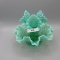 Fenton Green Opal Hobnail 3 Horn Epergne