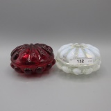 Fenton FO and Red round trinket boxes