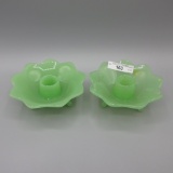 Fenton Jade Candle Holders