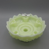 Fenton Shiny Custard Hobnail Candle Bowl