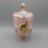 Fenton HP Pink Irid. Chessie Box - M Wagner