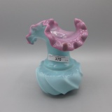 Fenton Lilac Cased Turquoise Wavecrest Vase