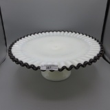 Fenton Ebony Crested Crimped Edge Cake Stand