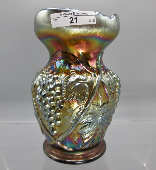 US Glass Palm Beach 7" purple Hyacinth top vase