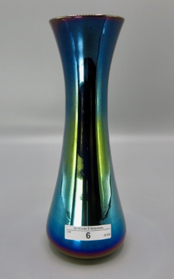 Imperial Lead Lustre 8.5" cobalt Beaker shaped vase.