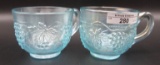 (2) Ice Blue Grape and Cable Punch Cups