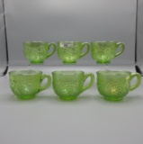 (6) Lime Green Grape and Cable Punch Cups