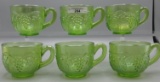 (6) Lime Green Grape and Cable Punch Cups