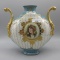 ES Germany 9 x 9 enameled jeweled portrait vase