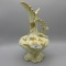 ES Germany bone color ewer w/ gold florals. VERY RARE treatment