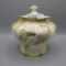 RS Prussia floral biscuit jar w/white roses