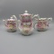 UM RS Prussia balloon mold floral 3 pc teaset w/ roses decor