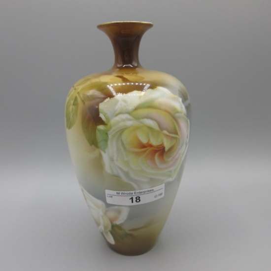 RS Poland 7" floral vase w/ large roses decor