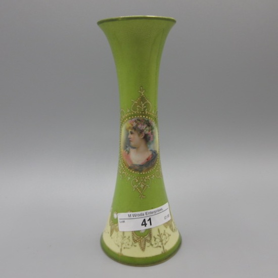 Royal Windsor Portrait & Enameled 6.5" vase