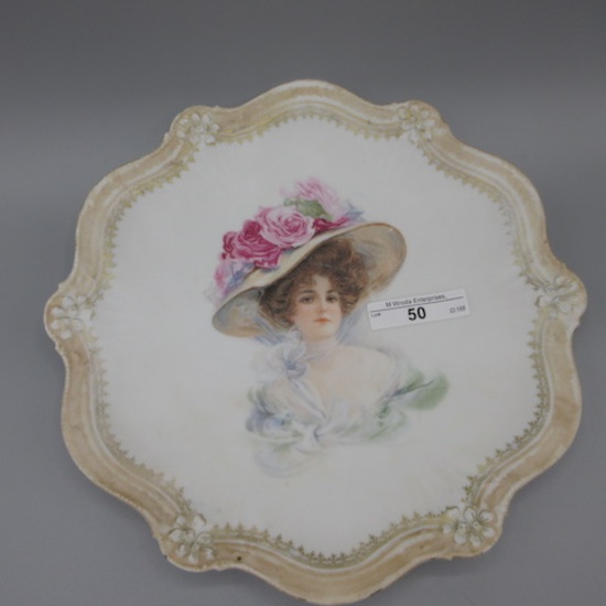 RS Prussia 9" satin Gibson girl plate- SHARP!