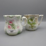 2 RS Prussia floral shaving mugs