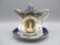 RS Prussia cobalt portrait syrup pitcher w/ Potocka portrait,