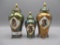 3 UM ES Germany bronze tiffany covered miniature urns w/ portraits. Buying