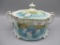 RS Prussia icicle mold cracker jar w/ swans decor