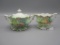 UM RS Prussia sawtooth mold floral cream and sugar set