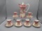 RS Prussia  footed chocolate set w/ Roses & Snowballs decor. 6 cup and sauc