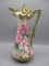 RS Prussia tall carnation mold chocolate pot w/ gold carnations and Poppy d