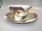 RS Prussia lily mold tiffany cup and saucer w/ Lebrun no hat portrait