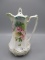 RS Prussia floral chocolate pot w/ wild roses