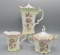 Early Years hand painted floral 3pc teaset, star mark, Mold OM 47