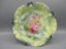 RS Prussia Acorn mold floral bowl w/ Roses decor.