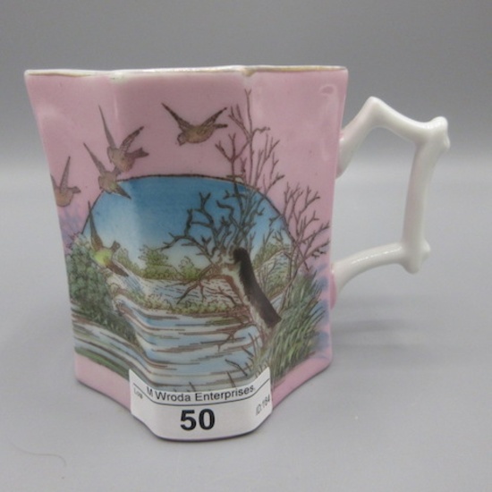 2 Scenic mug w/ birds and trees