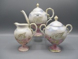 RS Prussia egg shape satin swans teaset