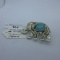 Pendent-sterling & turquoise elephant