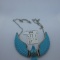 Sterling & Turquoise Eagle necklace w/ hindged wings Made in America