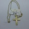 14K Gold Cross necklace- chain approx 20