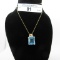 10 K Gold Necklace w/ Blue Topaz