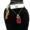 Sterling 925 Necklace and earring set. stone is synthetic- Attractive set