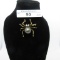 14K Gold Spider pin W 2 Diamonds ( .04pt) w 9MM gray pearl ( Smokey)