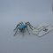 Spider Pin signed CS sterling & turquoise